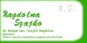 magdolna szajko business card