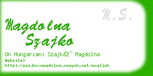 magdolna szajko business card